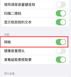 东宁苹果手机维修网点分享iPhone如何开启九宫格构图功能 