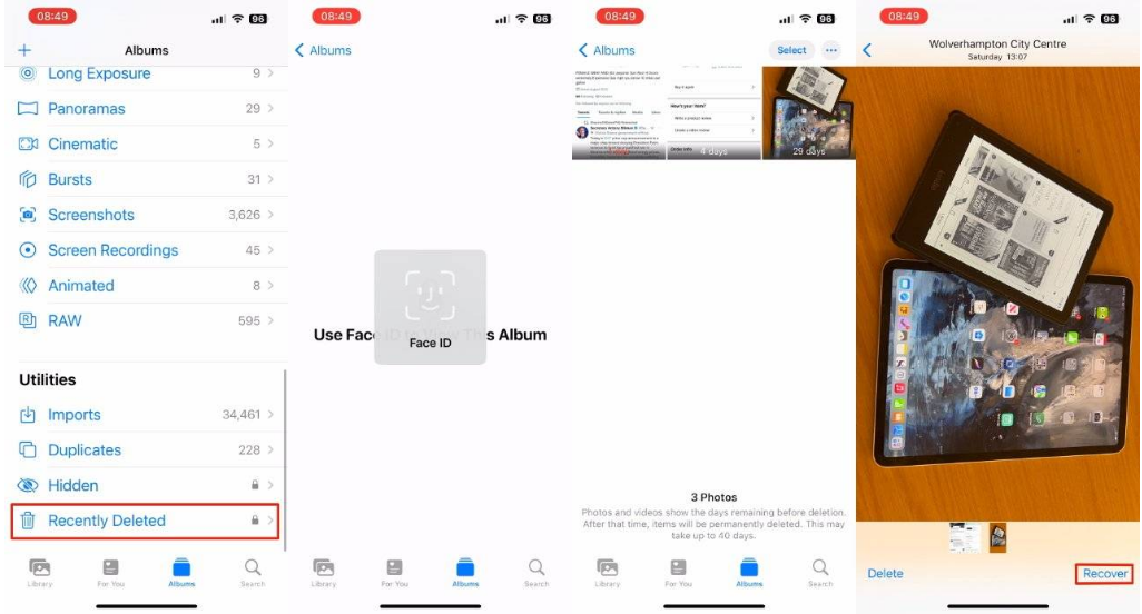 东宁苹果14维修分享 iPhone14 上恢复已删除的照片 