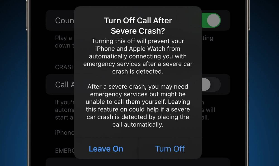 东宁苹果14维修分享 iPhone 14 和 Apple Watch 上关闭崩溃检测 